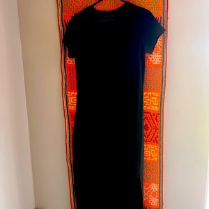 Hatch Maternity black short sleeved maternity maxi dress, size large